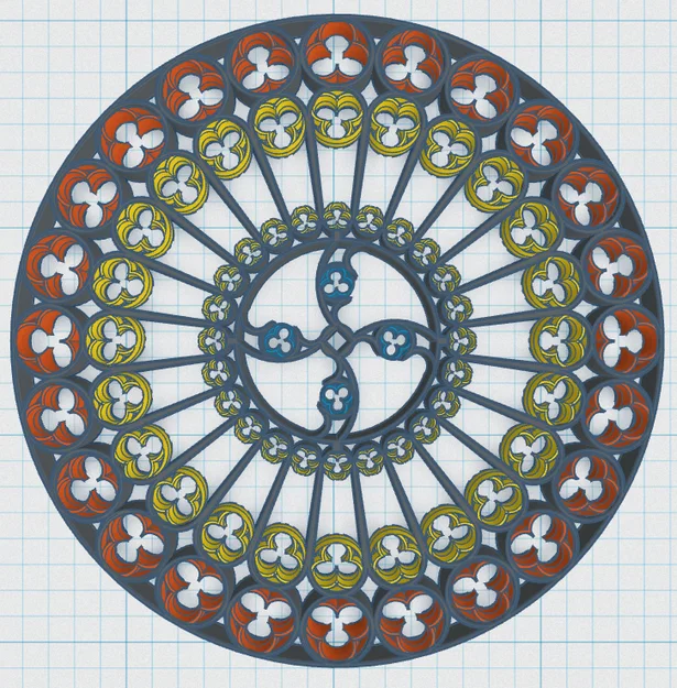 Gothic Rose Window Coaster 5 – Đế lót ly Cửa Sổ Hoa Hồng Gothic - Image 2