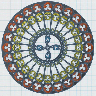 Gothic Rose Window Coaster 5 – Đế lót ly Cửa Sổ Hoa Hồng Gothic