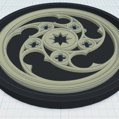 Lót ly Cửa Sổ Hoa Hồng Gothic 6 (Gothic Rose Window Coaster 6)