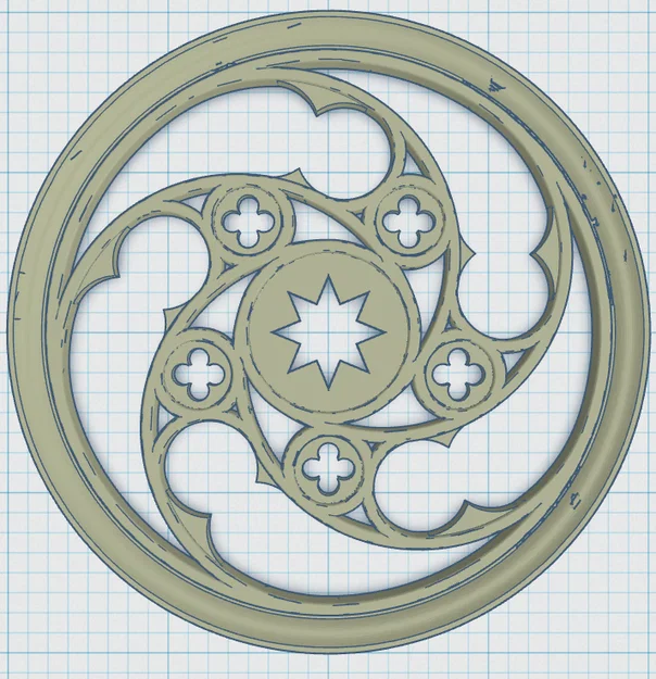 Lót ly Cửa Sổ Hoa Hồng Gothic 6 (Gothic Rose Window Coaster 6) - Image 2