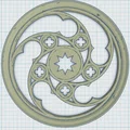 Lót ly Cửa Sổ Hoa Hồng Gothic 6 (Gothic Rose Window Coaster 6) - Thumbnail 2