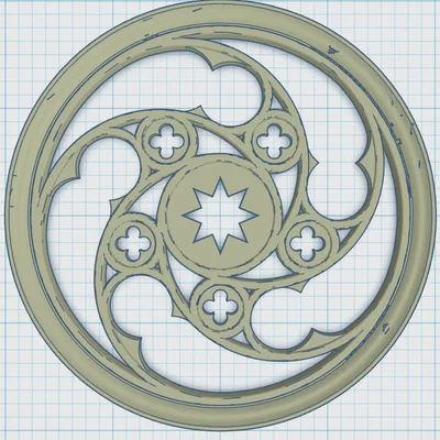 Lót ly Cửa Sổ Hoa Hồng Gothic 6 (Gothic Rose Window Coaster 6)