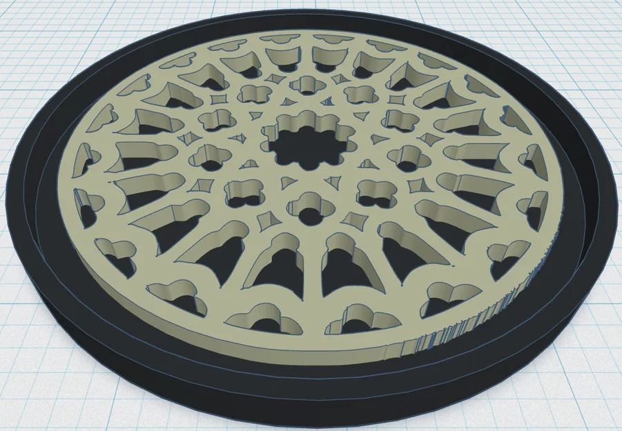 Gothic Rose Window Coaster 9 (Lót ly cửa sổ hoa hồng Gothic) - Image 1