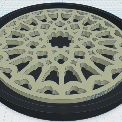 Gothic Rose Window Coaster 9 (Lót ly cửa sổ hoa hồng Gothic)