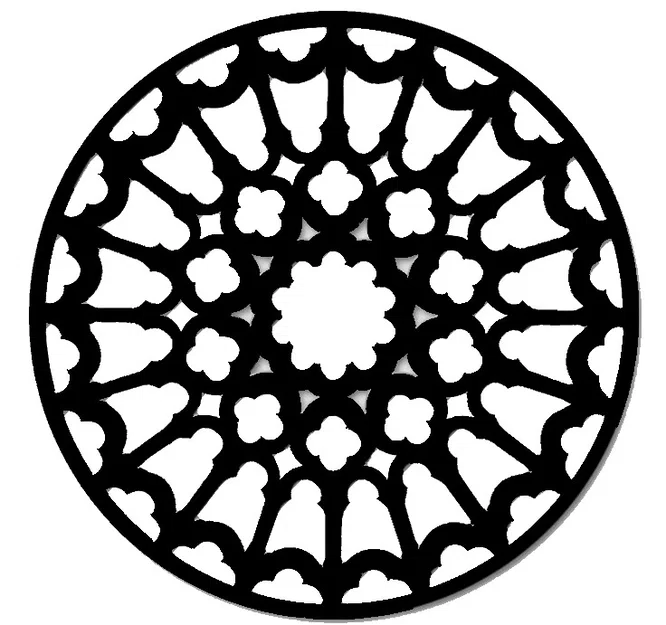 Gothic Rose Window Coaster 9 (Lót ly cửa sổ hoa hồng Gothic) - Image 2