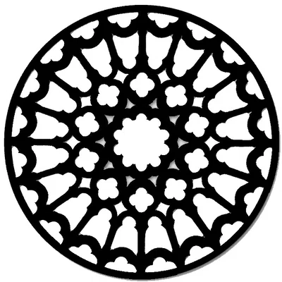 Gothic Rose Window Coaster 9 (Lót ly cửa sổ hoa hồng Gothic)