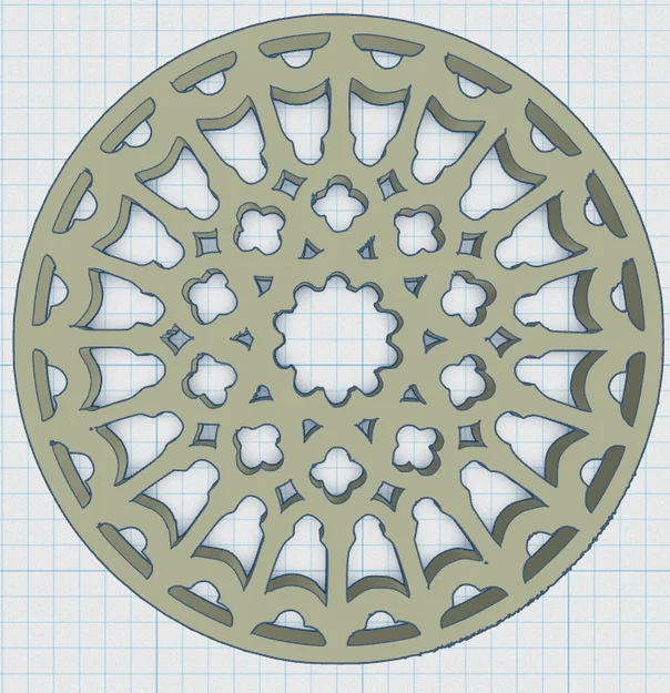Gothic Rose Window Coaster 9 (Lót ly cửa sổ hoa hồng Gothic) - Image 3