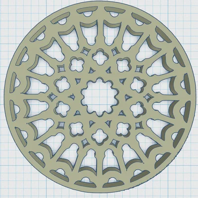 Gothic Rose Window Coaster 9 (Lót ly cửa sổ hoa hồng Gothic)