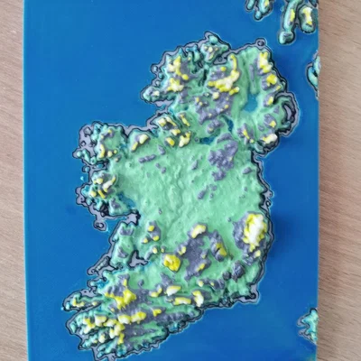 Mô hình bản đồ địa hình đảo Ireland 3D độc đáo