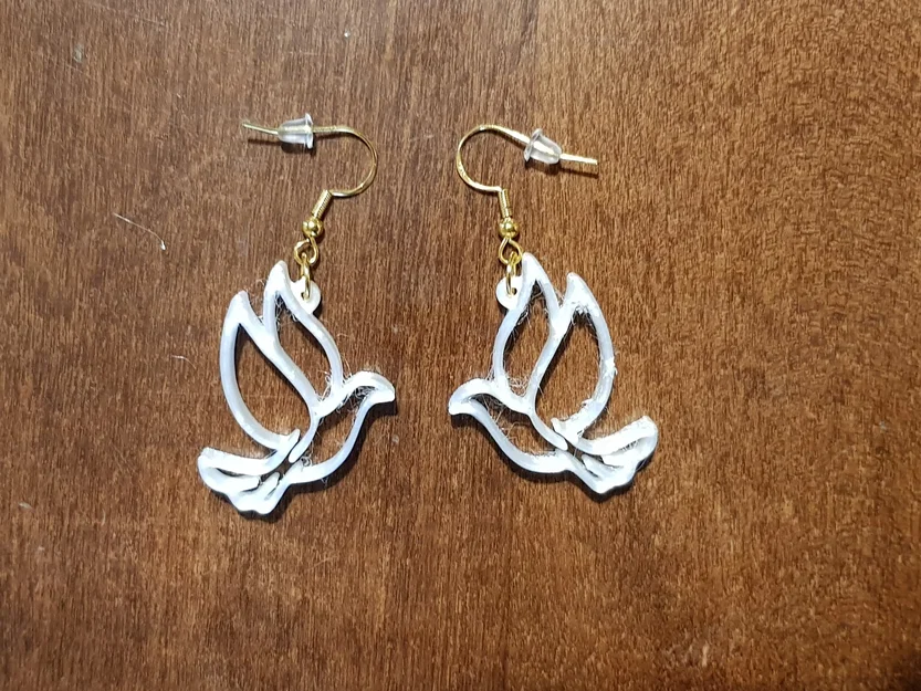 Bông tai hình chim bồ câu Easter Dove Earrings (File in 3D) - Image 1