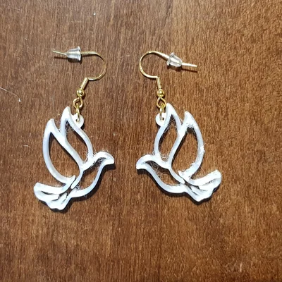 Bông tai hình chim bồ câu Easter Dove Earrings (File in 3D)