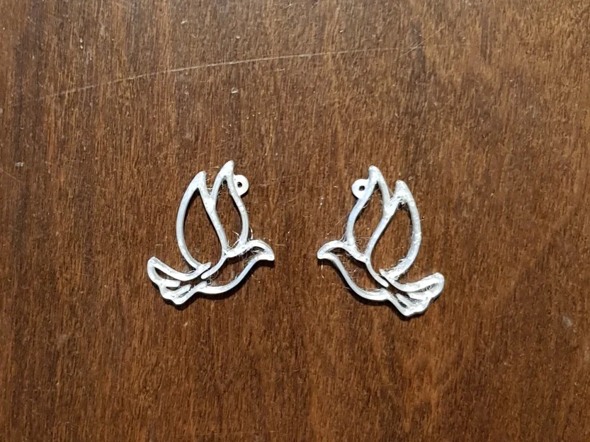 Bông tai hình chim bồ câu Easter Dove Earrings (File in 3D) - Image 2