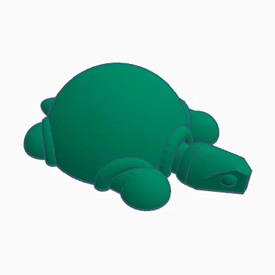 Mô hình chú rùa nhỏ 3D dễ thương - File STL in 3D đơn giản