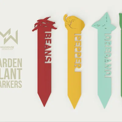 Bộ thẻ đánh dấu cây trồng (Garden Plant Markers) in 3D siêu xinh