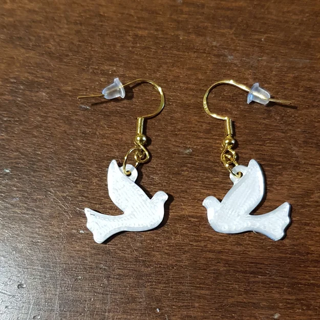 Bông tai chim bồ câu Easter Dove - Mẫu trang sức in 3D xinh xắn - Image 1