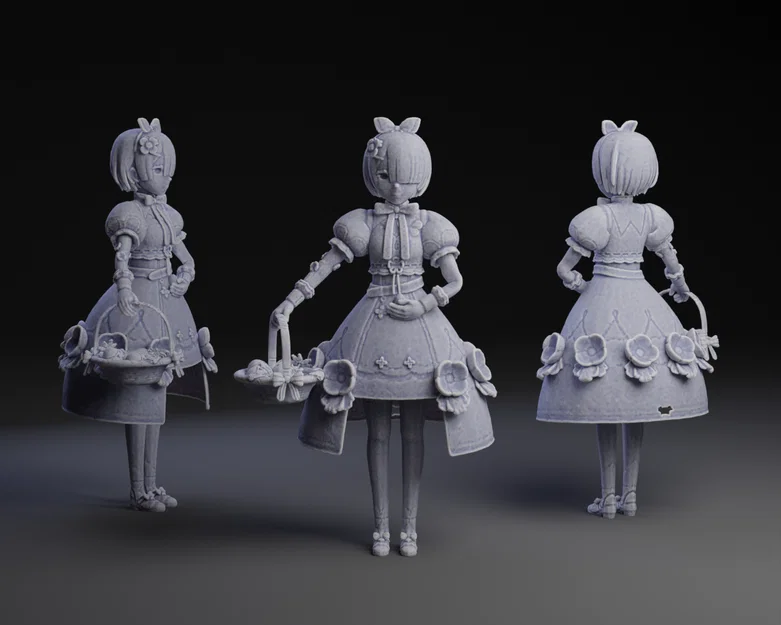 Mô hình 3D Ram Re:Zero trong trang phục Lễ Phục sinh - Image 1