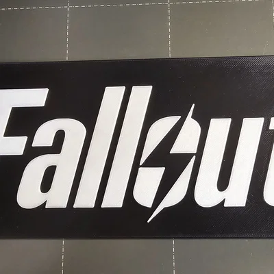 Mô hình logo Fallout 3D trang trí góc chơi game ấn tượng