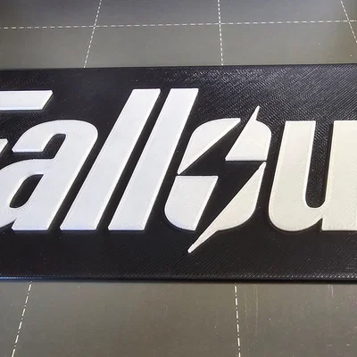 Mô hình logo Fallout 3D trang trí góc chơi game ấn tượng