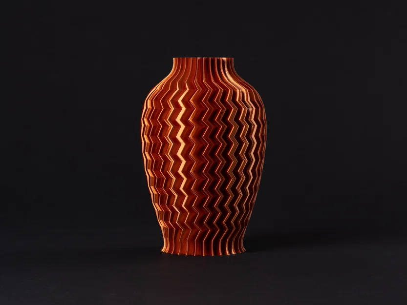 Bình hoa Zigzag Nhám (Vase Mode) – Textured Vase Zigzag - Image 1
