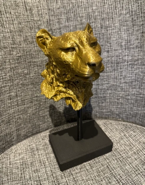 Tượng đầu báo Gepard (Cheetah Head) in 3D trang trí nghệ thuật - Image 1