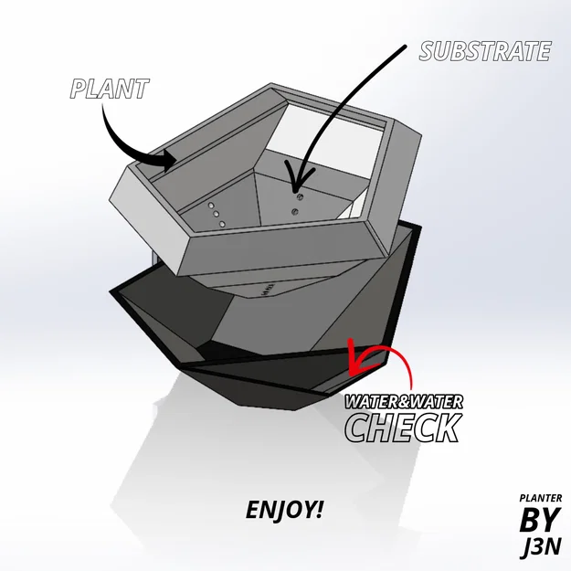 Chậu Treo Tường Hình Học Tự Tưới (Geometric Wall planter) - Image 8