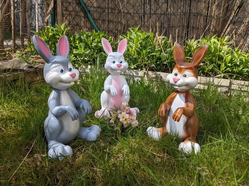 Thỏ Easter hoạt hình dễ thương cho khu vườn - Image 2