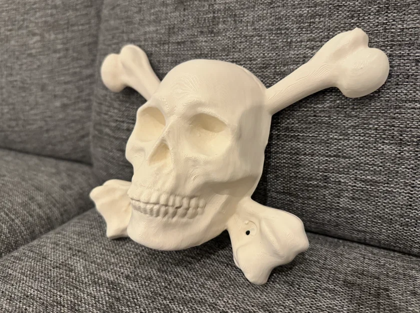 Trang trí treo tường đầu lâu xương chéo - Phụ kiện 3D cho Halloween - Image 1
