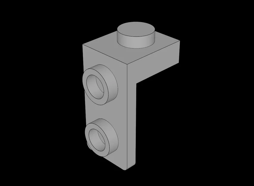 Khớp nối gạch LEGO 1x1 sang 2x1 Bracket Down in 3D - Image 1