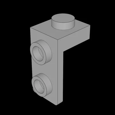 Khớp nối gạch LEGO 1x1 sang 2x1 Bracket Down in 3D