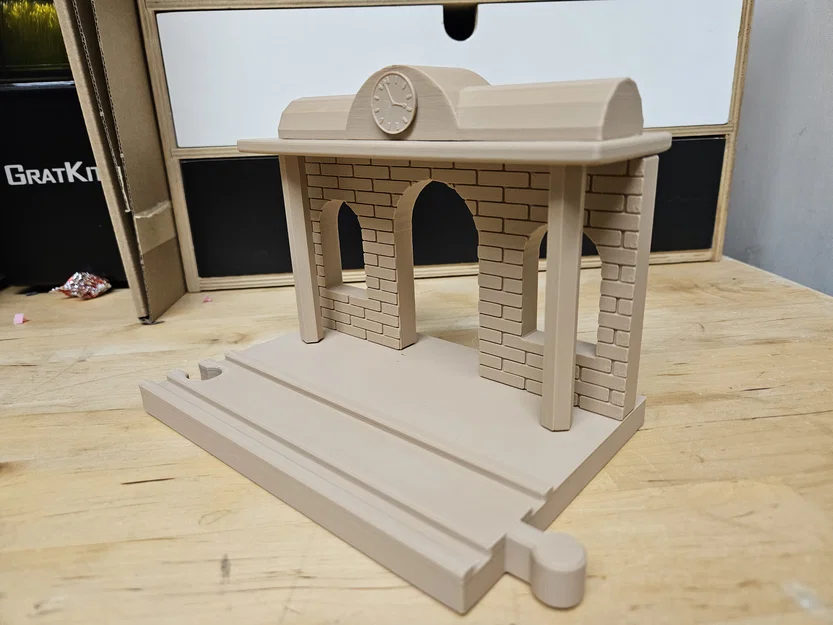 Mô hình ga tàu tương thích Brio với họa tiết gạch cổ điển 3D - Image 2