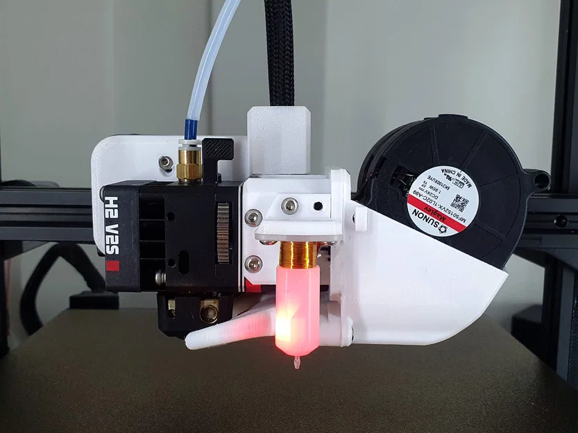 Ngàm gắn ống gió slightly MAD cho BIQU H2 V2S + plate Ender 3 V2 - Image 2