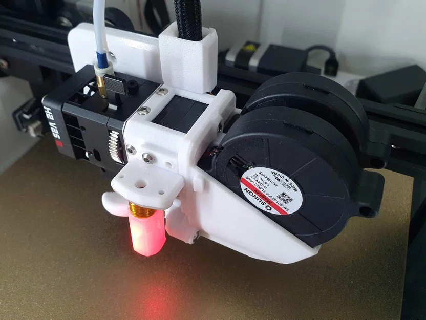 Ngàm gắn ống gió slightly MAD cho BIQU H2 V2S + plate Ender 3 V2 - Image 3