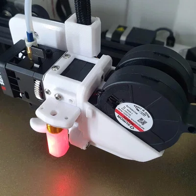 Ngàm gắn ống gió slightly MAD cho BIQU H2 V2S + plate Ender 3 V2