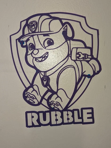 Mô hình Rubble Paw Patrol: Tranh treo tường 3D trang trí phòng cho bé - Image 1