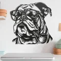 Tranh treo tường 3D chú chó Bulldog đeo kính phong cách quý ông - Thumbnail 1