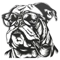 Tranh treo tường 3D chú chó Bulldog đeo kính phong cách quý ông - Thumbnail 2