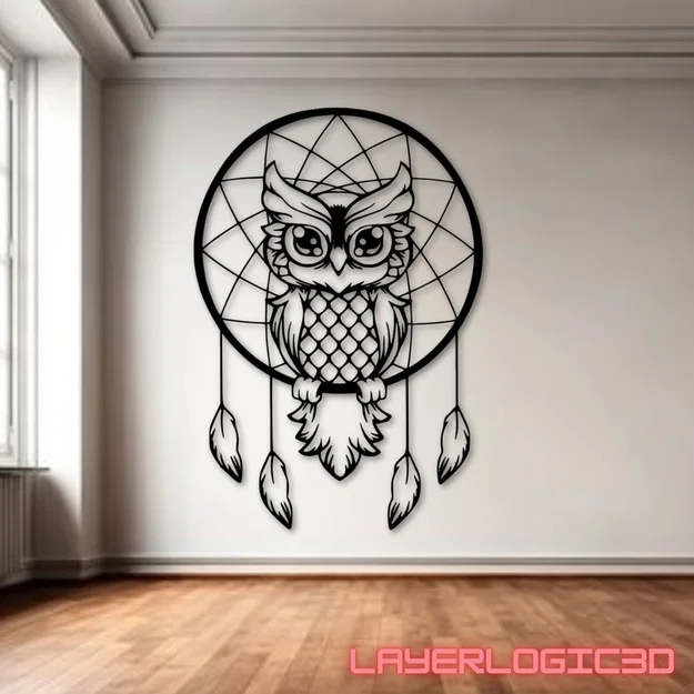 Tranh treo tường 3D Cú Thông Thái (Owl of Wisdom) - File in 3D đẹp - Image 1