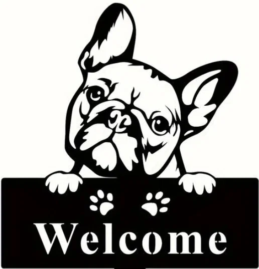 Bảng Chào Mừng Hình Chó French Bulldog Dễ Thương - File In 3D - Image 1