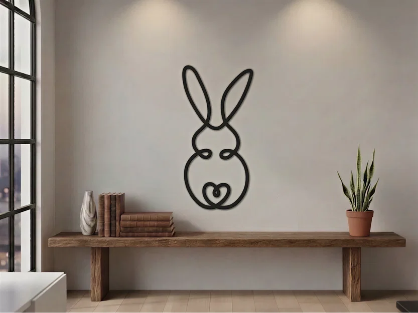 Mẫu in 3D tranh treo tường hình chú thỏ Bunny dễ thương - Image 1