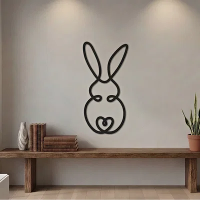 Mẫu in 3D tranh treo tường hình chú thỏ Bunny dễ thương