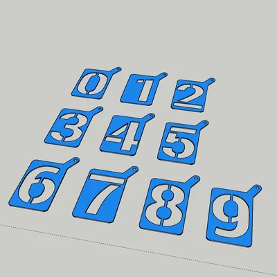 Bộ khuôn tô chữ số 0-9 (Stencil) - Hỗ trợ đánh dấu chuyên nghiệp