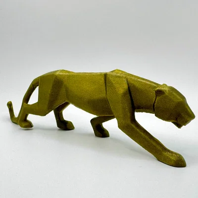 Mô hình Báo Đen Low Poly trang trí in 3D ấn tượng