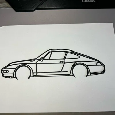 Mô hình nghệ thuật treo tường Porsche 993 - File in 3D cực chất