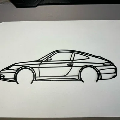 Mô hình trang trí treo tường 3D Porsche 996 tinh tế