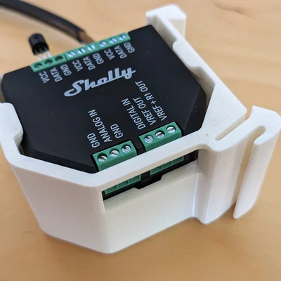 Giá gắn DIN rail cho Shelly Plus kèm Add-on