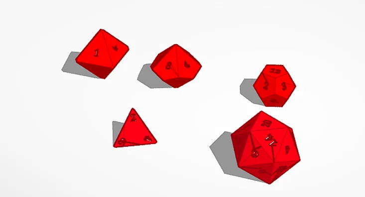 Bộ xúc xắc đa diện 3D cho trò chơi nhập vai RPG - Image 1