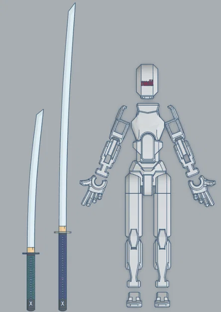 Bộ đôi kiếm Katana cho mô hình Dummy 13 - Phụ kiện 3D ấn tượng - Image 2