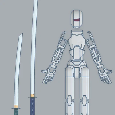 Bộ đôi kiếm Katana cho mô hình Dummy 13 - Phụ kiện 3D ấn tượng