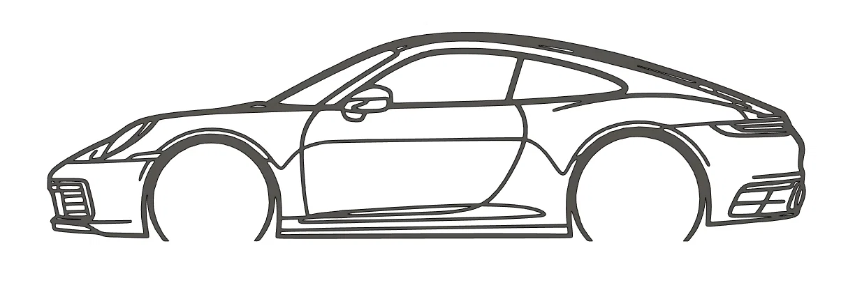 Tranh treo tường silhouette Porsche Carrera 911 (992) - Image 1