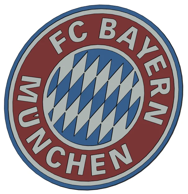 Mô hình huy hiệu FC Bayern München 3D - File in 3D đẹp sắc nét - Image 1